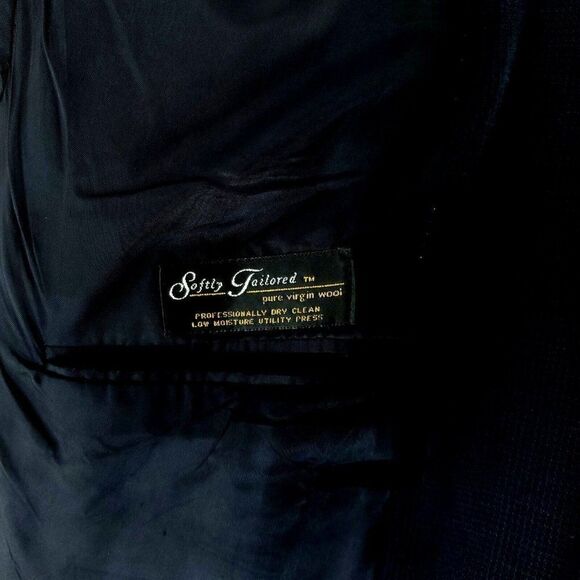 Hart Schaffner Marx Soft Tailored Virgin Heavy Wool 2 Button Sport Coat 48L Blue - Picture 9 of 11